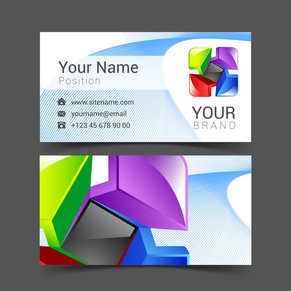 Carte de visite multicolore décorative abstraite pour le logo de votre entreprise — Image vectorielle