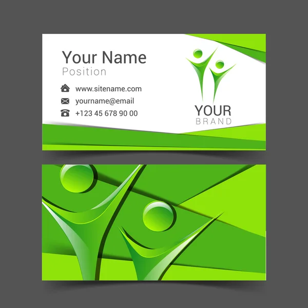 Επαγγελματική κάρτα για την επιχείρησή σας στο λογότυπο άνθρωποι σχεδιασμός υλικού — Διανυσματικό Αρχείο