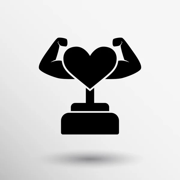 Icono de premio músculos del corazón Fuerte logotipo humano — Vector de stock