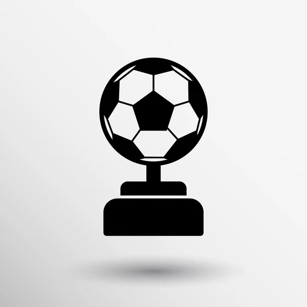 Ilustração bola de futebol troféu prêmio ícone logotipo — Vetor de Stock