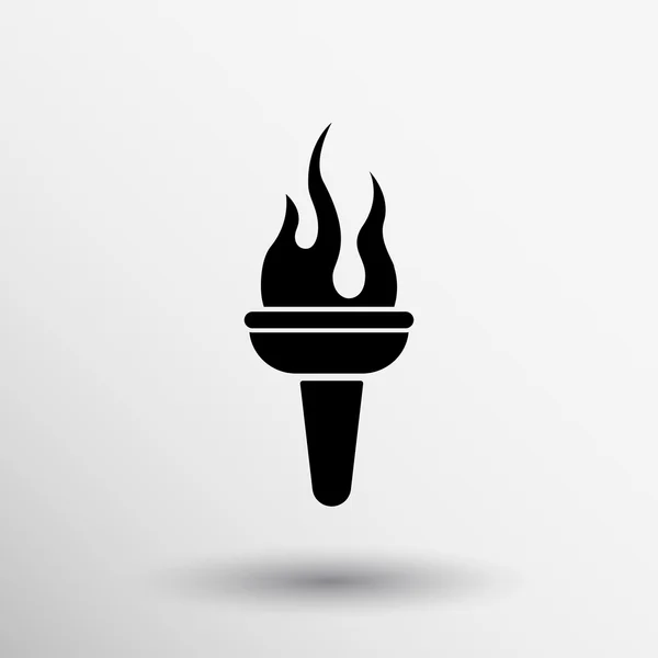 Burning torch icon Olympic flame logo vector — Stock Vector