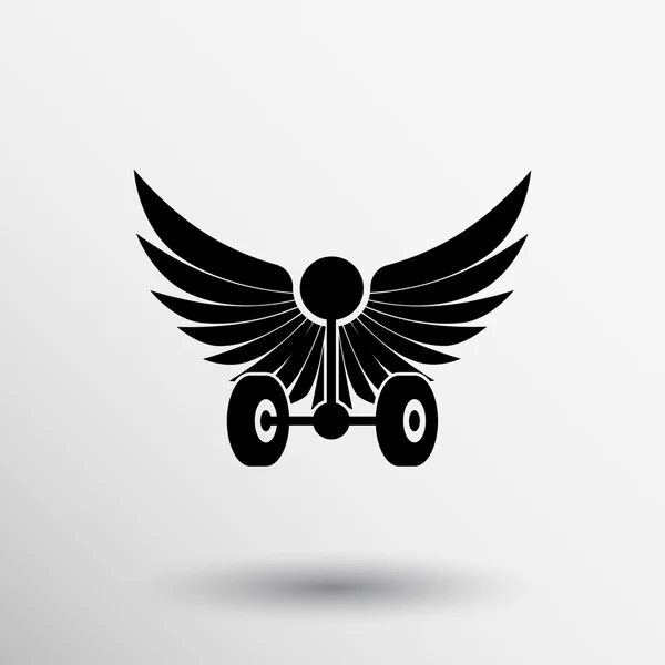 Wiel en vleugels Auto embleem badge logo pictogram award — Stockvector