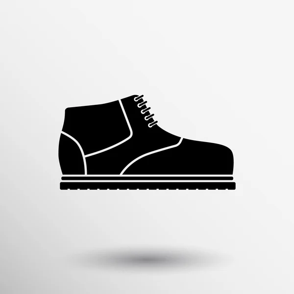 Black hiking boots Men's winter shoes icon logo — Stock Vector