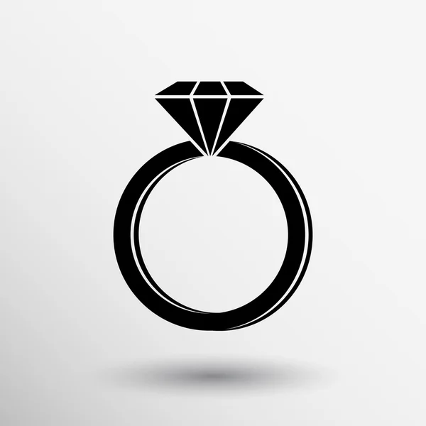 Vector icon ring wedding  vector diamond precious symbol logo — Stock Vector