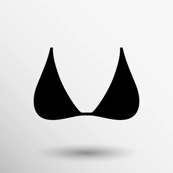 Silueta de ropa interior de mujer. Menú artículo diseño web sujetador icono logo — Vector de stock