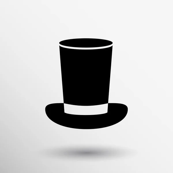 El sombrero del cilindro. Tocado masculino icono de la moda logo — Vector de stock