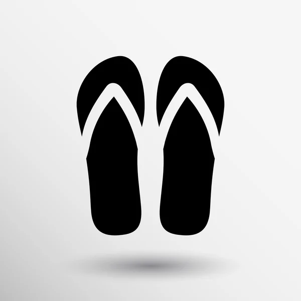 Zapatillas de playa - flipflop icono ropa caucho viaje logo — Archivo Imágenes Vectoriales