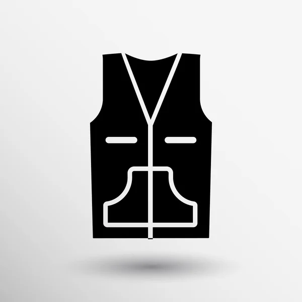 Gilet vecteur icône vêtements style vêtements uniforme logo — Image vectorielle