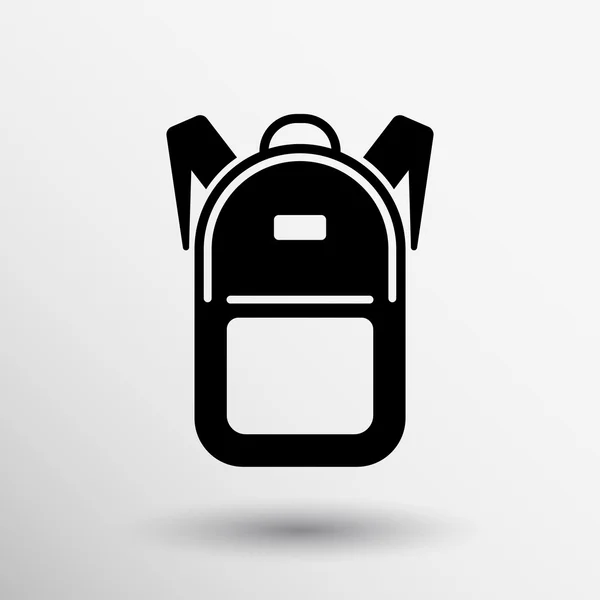 Mochila icono viaje mochila estudio signo símbolo gráfico paquete logo — Vector de stock