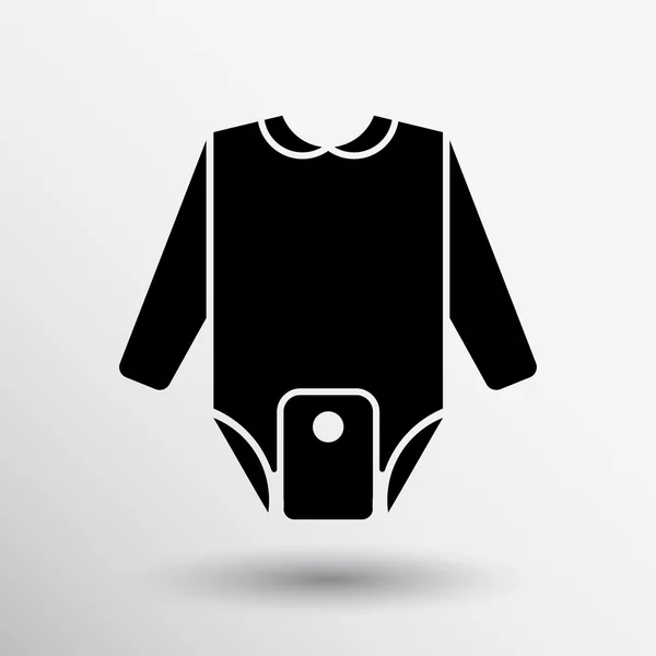 Icône de vêtements de bébé garçon fille enfant silhouette logo — Image vectorielle