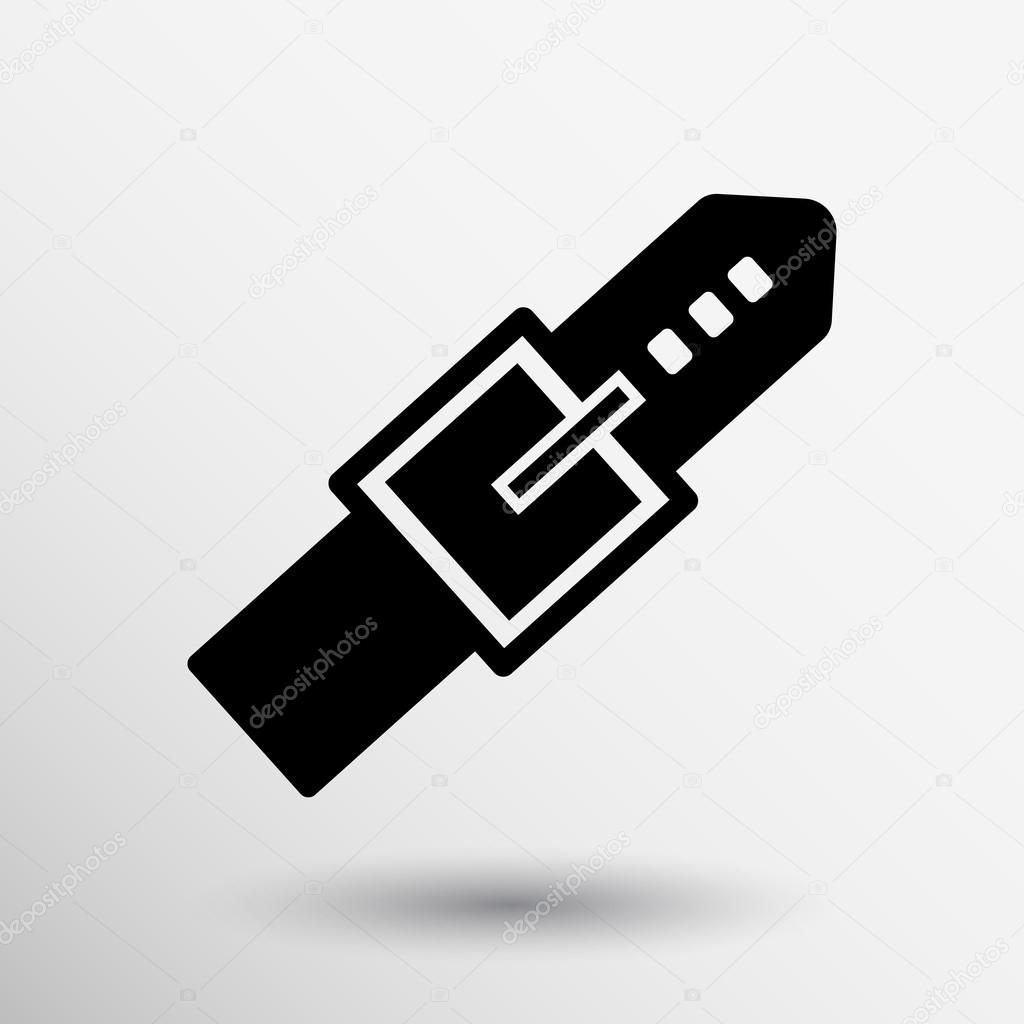 Icon belt vector fashion leather isolated logo.