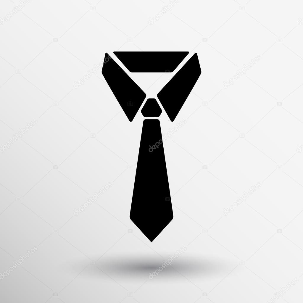 The tie icon. Necktie and neckcloth symbol. Flat Vector illustration logo.