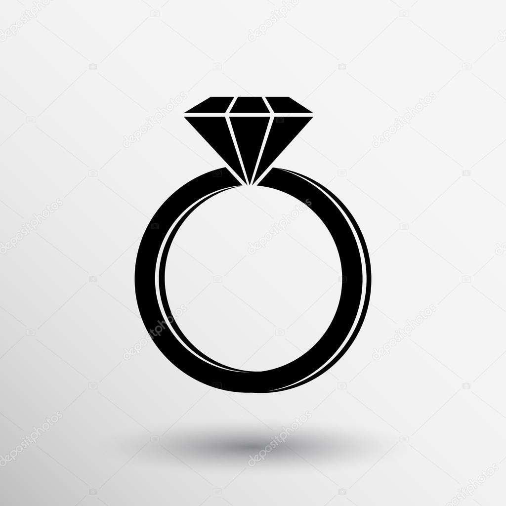 Vektor Symbol Ring  Hochzeit Vektor Diamant kostbares 