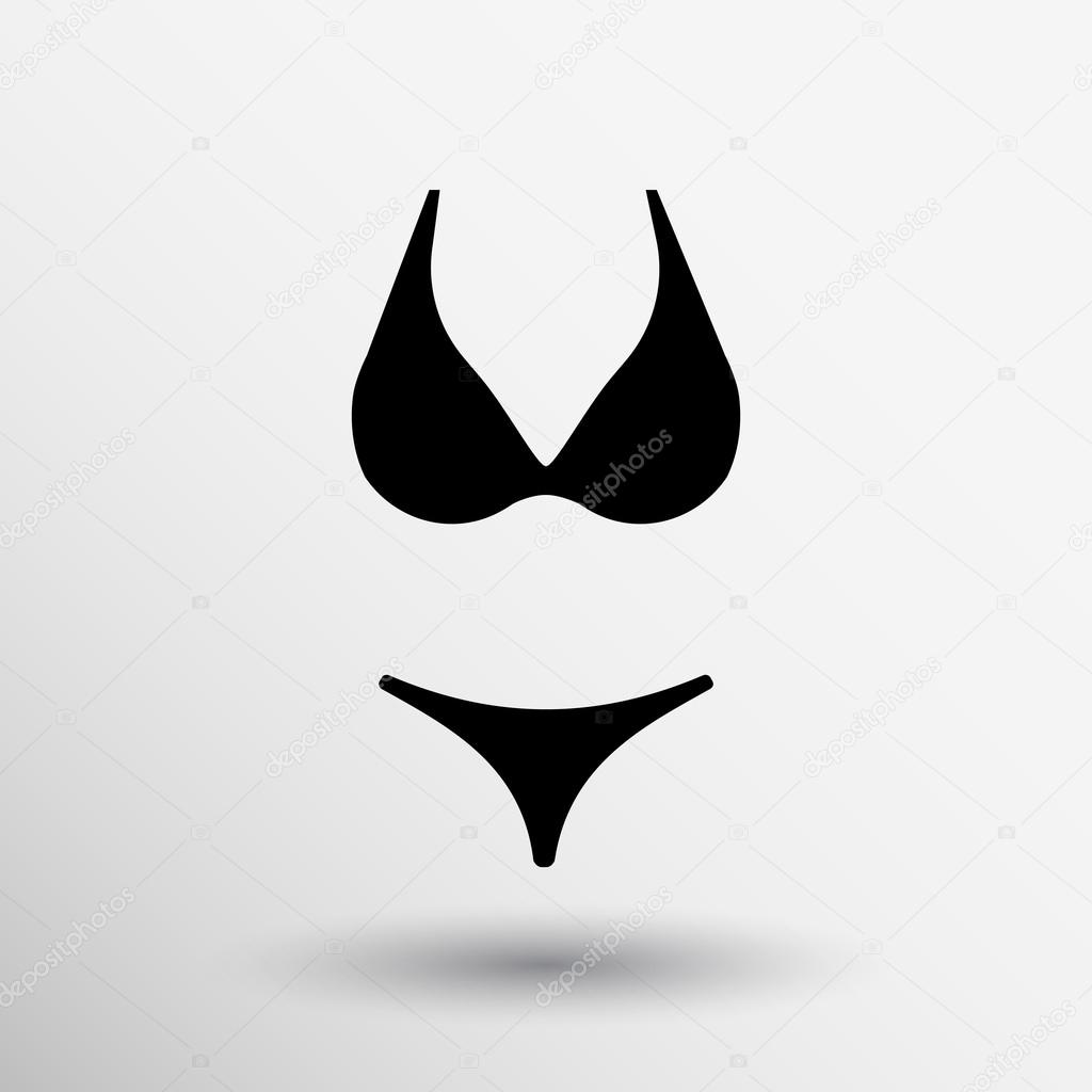 Swimsuit icon beach bikini clothing design fashion female graphic logo.