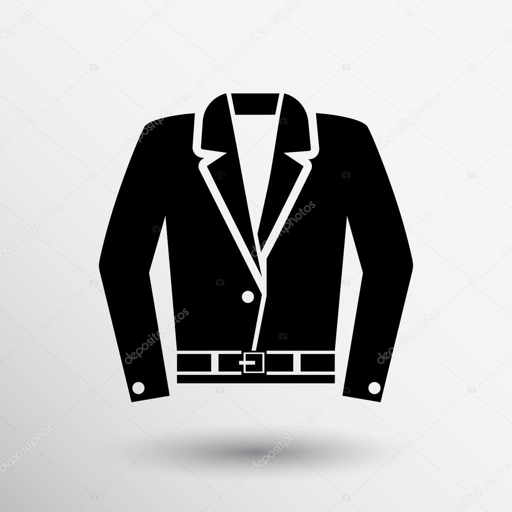 Leather Jacket rock style vector icon logo.