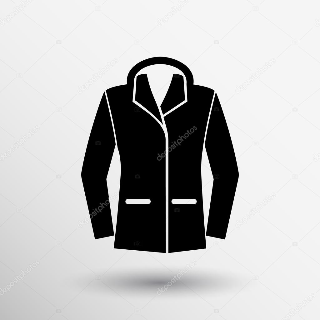 Ladies jacket icon symbol design coat logo.