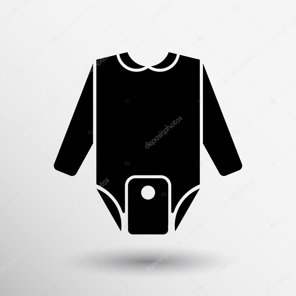 Baby Clothes Icon Boy Girl Child Silhouette Logo Stock Vector