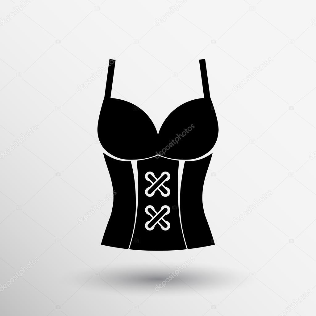 Corset icon female dress illustration design elegance style silhouette logo.