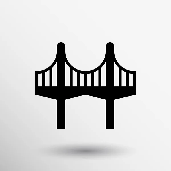 Puente Icono conexión construcción arhitecture ilustración pilar — Vector de stock