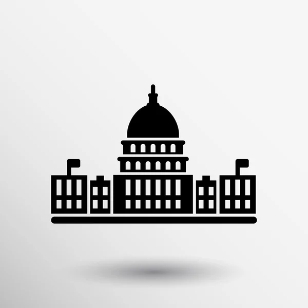Fehér ház kongresszusi ikon capitol Amerikai Egyesült Államok — Stock Vector