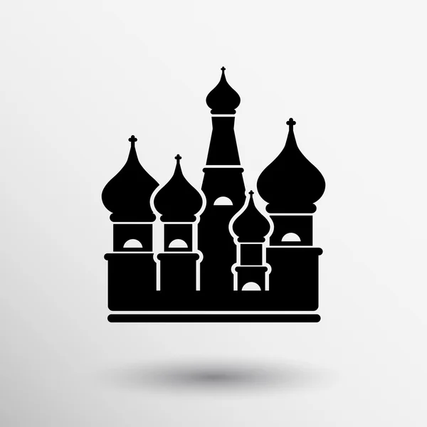 St Basil's Cathedral Rode plein Moskou Rusland Vector illustratie icon — Stockvector