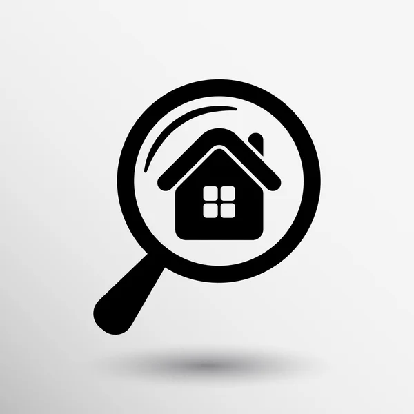 Ikona domu Hledat domů znamení bydlení symbolem obchodní — Stockový vektor