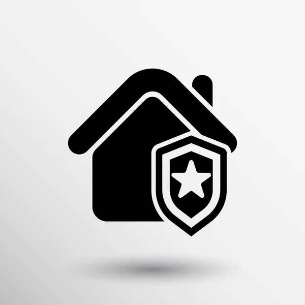 Hem sköld ikonen house skydd säkerhet företag — Stock vektor