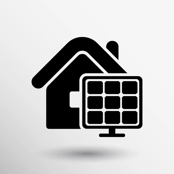 Logo Eco casa icono energía del sol Solar — Vector de stock