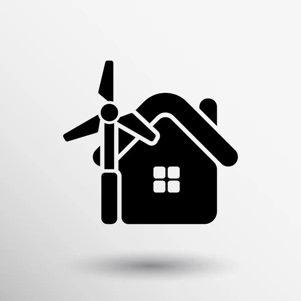 Eco house icon energy Windkraftanlagen grünes Konzept — Stockvektor