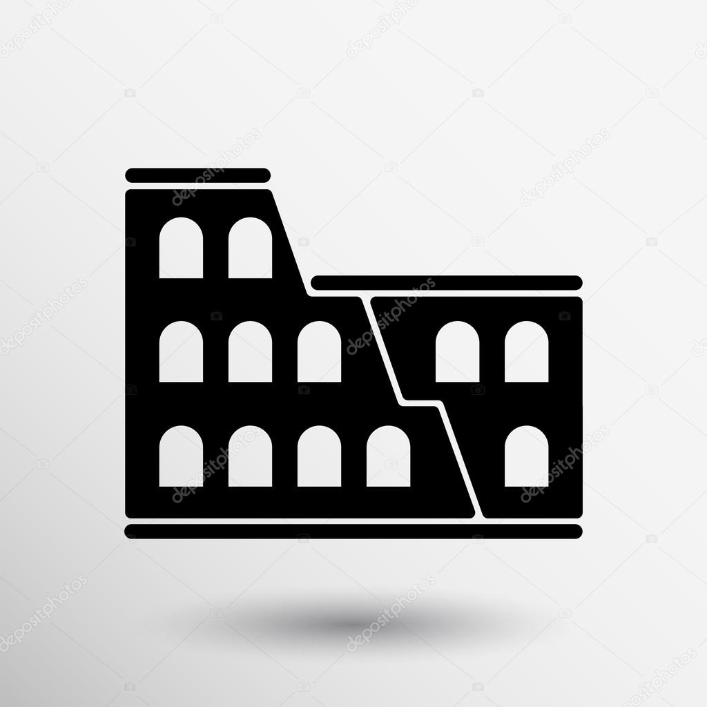 A simple icon silhouette Coliseum in Rome.