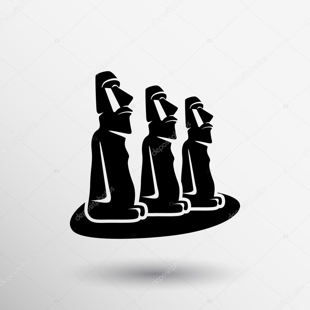 Moai Statues Easter Island Icon Vector Stock Vector (Royalty Free)  1426845539