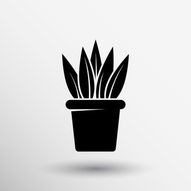 pot simgesi bitki doğal vektör flora sembolü