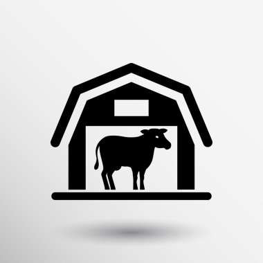 Hayvan çiftliği vektör illüstrasyon inek tarım sembolü
