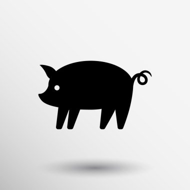 grafik çiftlik domuz kafa simgesi solated tarım memeli işareti sembolü