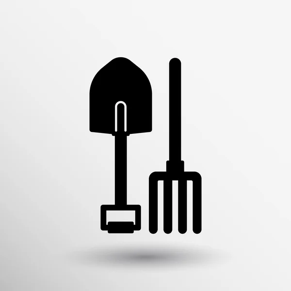 Pitchfork shovel icon fork shovel agriculture tool — Stock Vector