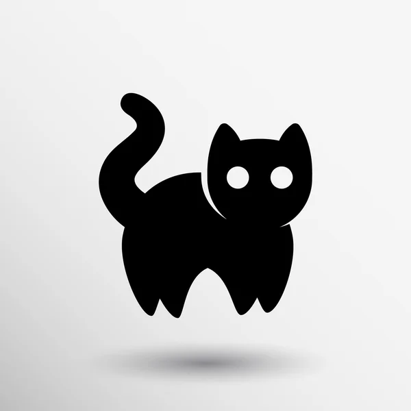 Gato icono icono mínimo aislado gatito minimalista blanco — Vector de stock