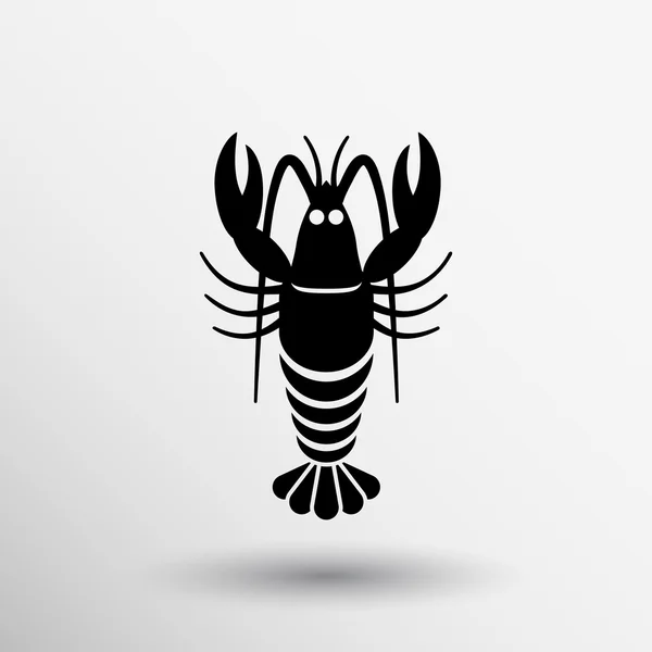 Ícone lagosta lagosta oceano marisco símbolo emblema — Vetor de Stock