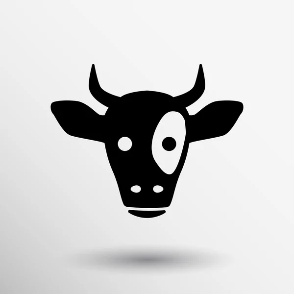 Icône de vache bœuf lait agriculture mammifère symbole ferme — Image vectorielle