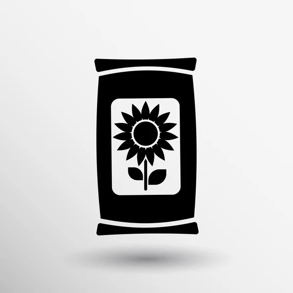 Sunflower sprout from soil logo concept farm icon seeds — Stock Vector