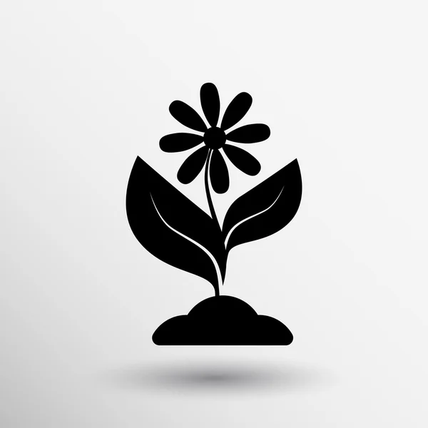 Zaailing pictogram vector bloem plantaardige natuurlijke landbouw — Stockvector