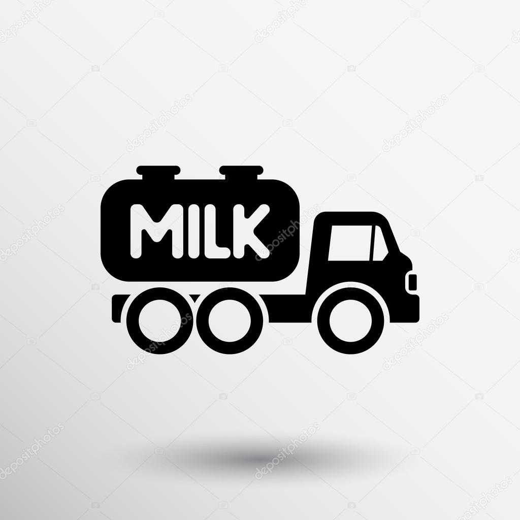 Tank truck icon milk tanker symbol transport.