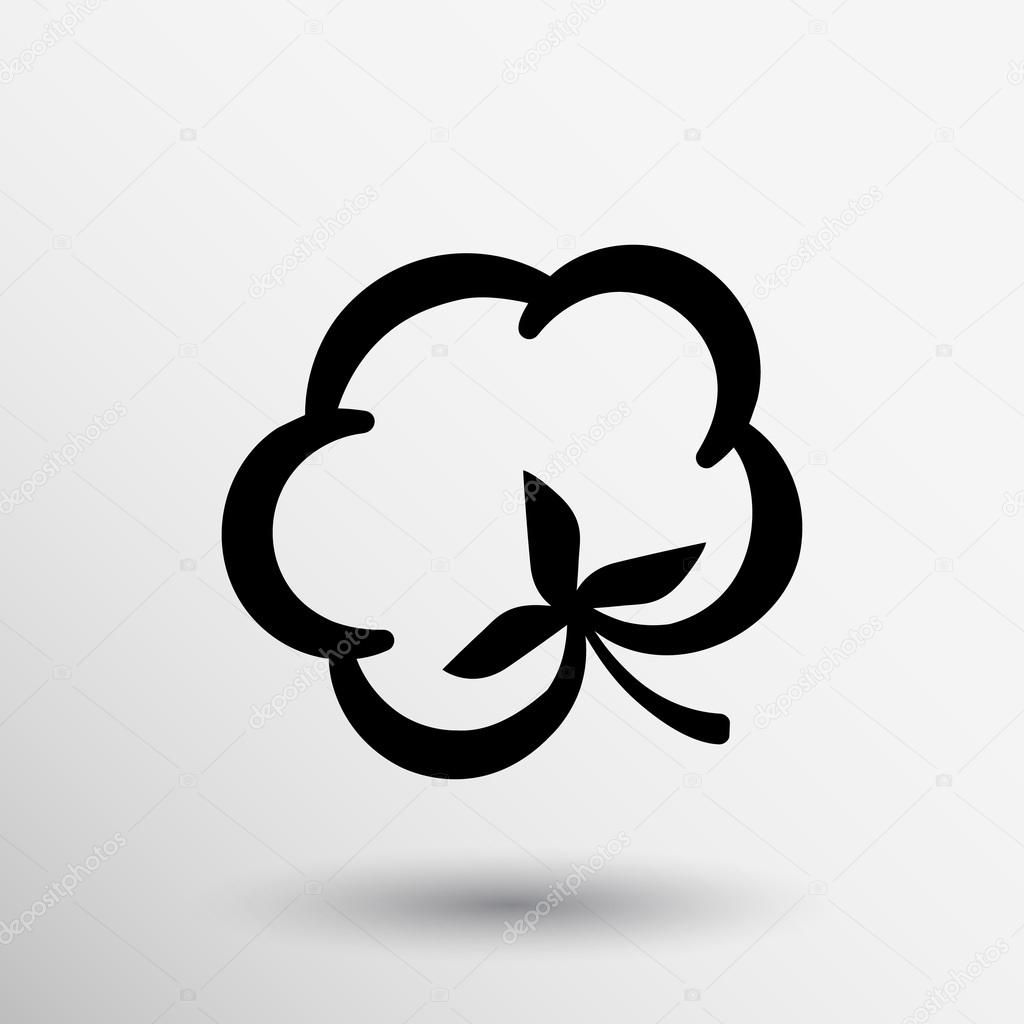 Cotton icon plant vector symbol agriculture nature Stock Vector by