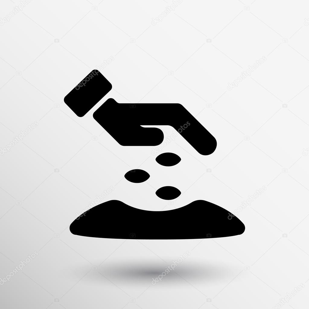Sowing of seeds icon hand Seed agriculture farm.
