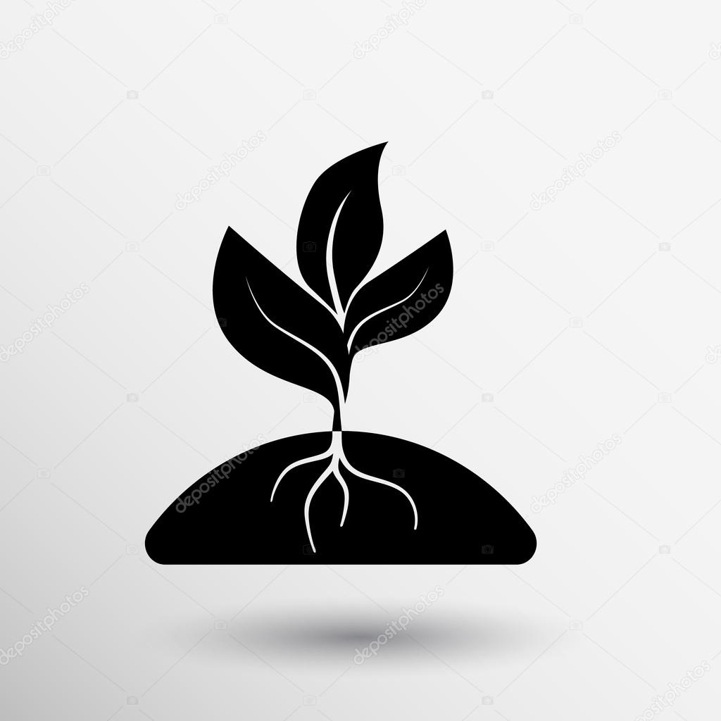Icon earth plant soil ground seed life leaf.