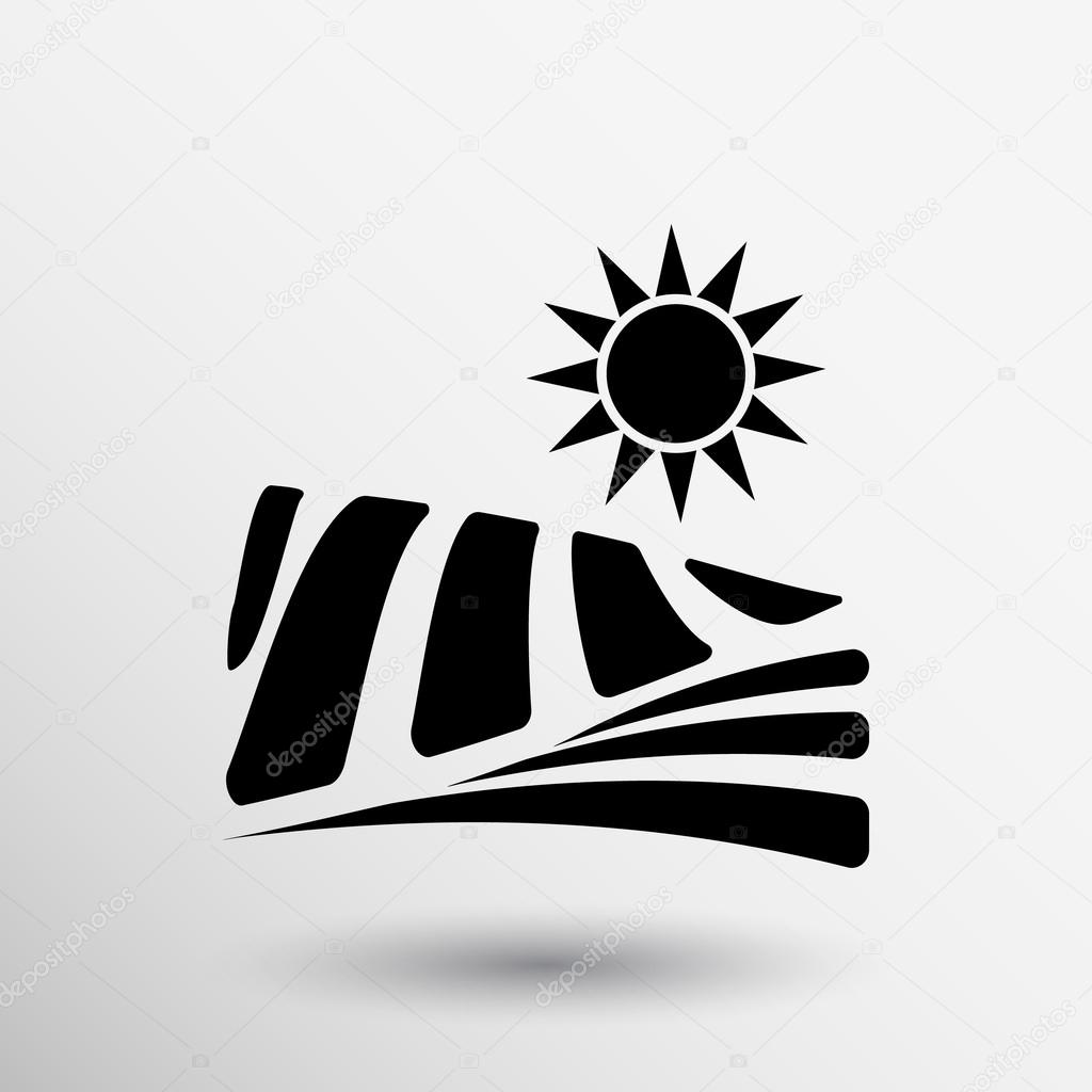 Harvest Vector format icon field landscape agricultural.