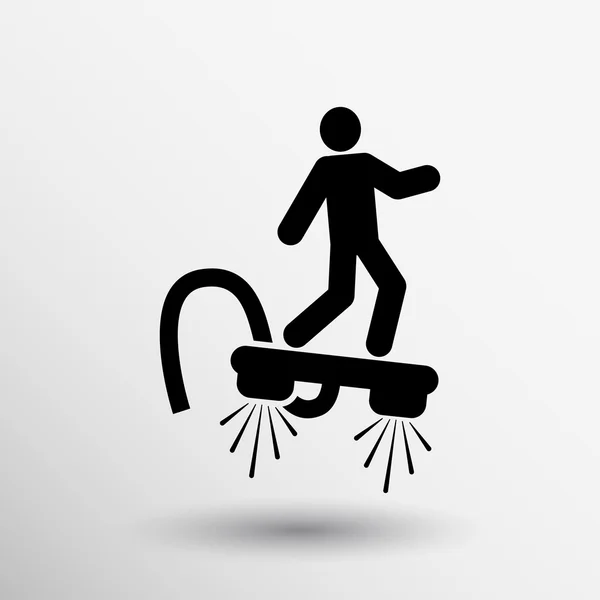 Jet ski flyboard Icône sports nautiques plongée — Image vectorielle