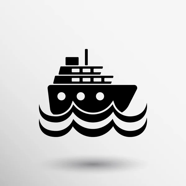 Ship icon  wave yacht shipping transport — Stock Vector