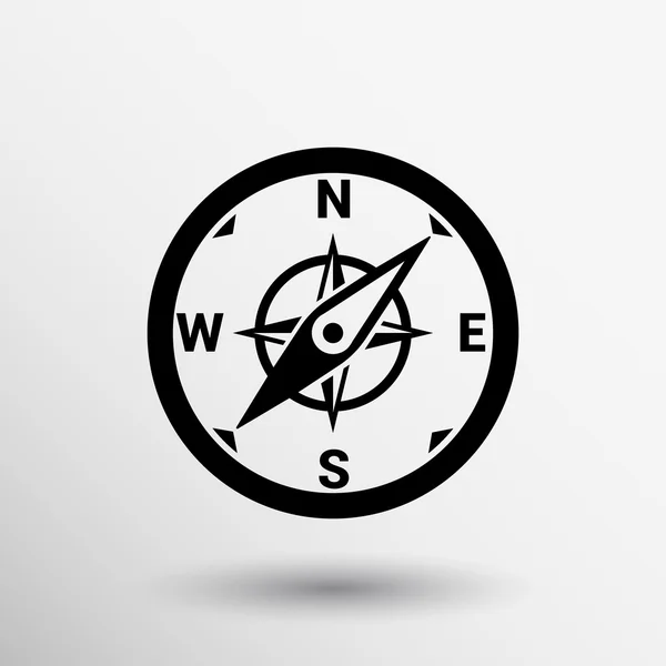Kompas pictogram avontuur bestemming reizen pijl symbool afbeelding — Stockvector