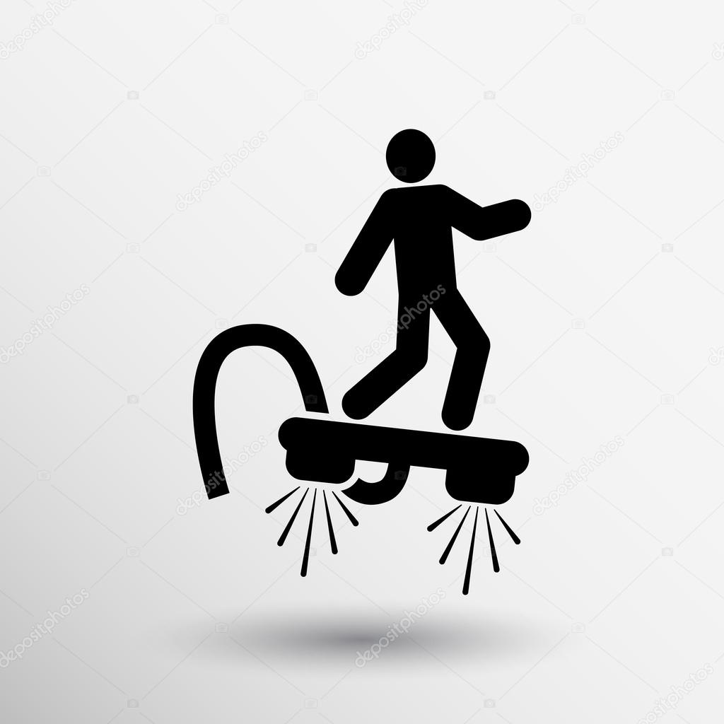 Jet ski flyboard Icon water sports diving.