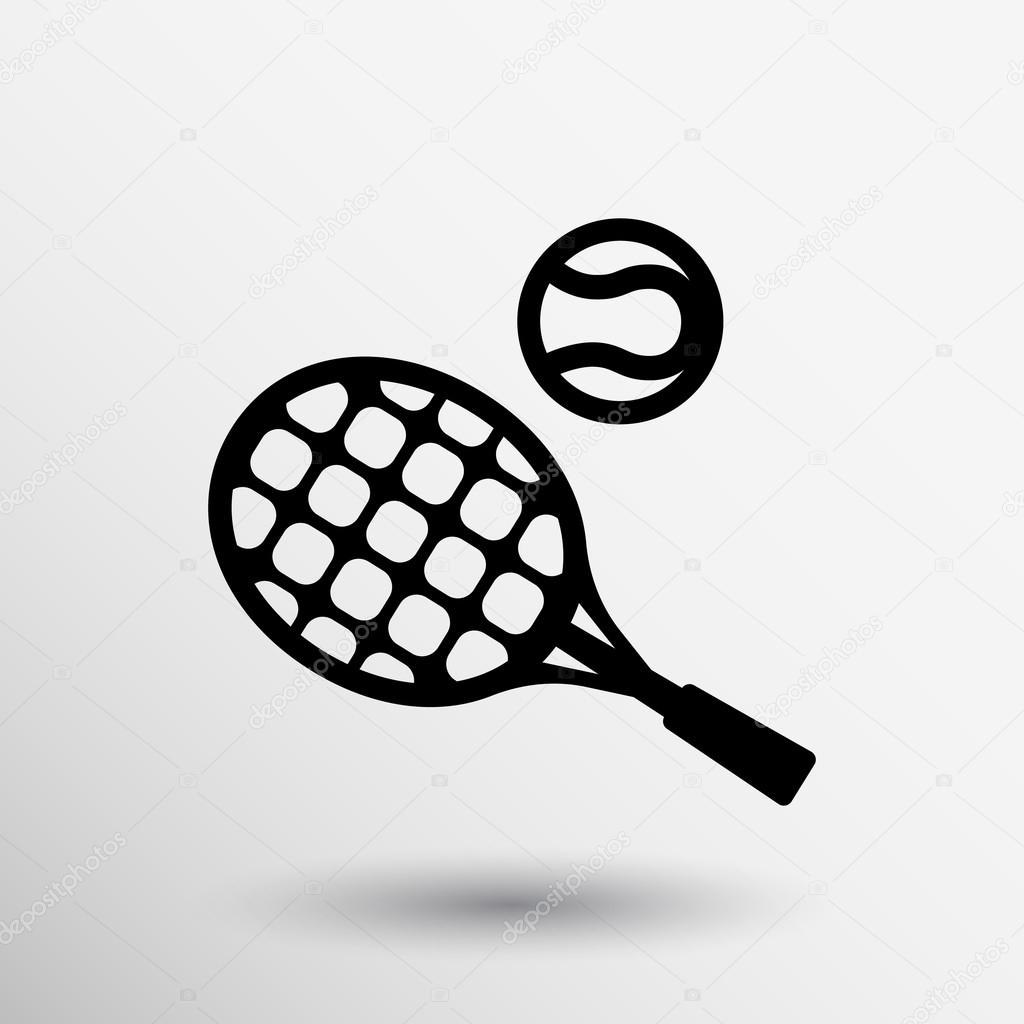 Icon  ball tennis sign symbol equipment illustration.